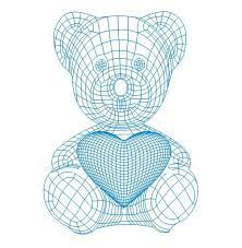 Download Teddy Bear With Heart 3d Illusion Lamp Plan Free Vector File Cnc