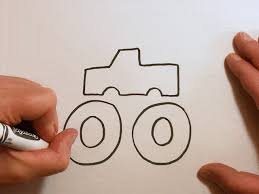 Drawing this truck isn't a tricky task to do. How To Draw A Monster Truck Easy Drawing For Kids Otoons Net