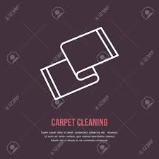 .la limpieza de alfombras de vuestra casa, a continuación os facilitamos los productos de limpieza más utilizados según el tipo de alfombra y grado de esto es especialmente útil en alfombras pelo largo, pues en caso de que el producto deteriore el color, al ser aplicado en muy pocas fibras. Icono De Limpieza De Alfombras Logotipo De Linea Signo Plano Para La Empresa De La Casa Logotipo Para Negocio De Limpieza En Seco Ilustraciones Vectoriales Clip Art Vectorizado Libre De Derechos Image