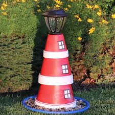 Flower Pot Lighthouse In 2020 Clay Pot Crafts Clay Pot Lighthouse Flower Pots