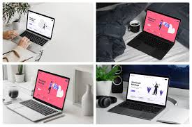 This free sample mockup shows stylized versions of a black iphone, an imac and macbook. Macbook Pro Mockups Workspace Mockup In Device Mockups On Yellow Images Creative Store