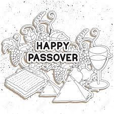 A dead animal that is eaten fried or cooked is called a pesach. Happy Passover Greeting Card Coloring Page Hand Drawn Elements Royalty Free Cliparts Vectors And Stock Illustration Image 54524499