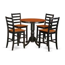 East West Furniture Jafa5 Blk W Counter Height Dining Pub Table 4 Room Chairs Black Finish Walmart Com Counter Height Pub Table Kitchen Dinette Sets Pub Table Sets