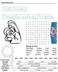 Announce the first mystery & recite the our father. Catholic Rosary Worksheets Teaching Resources Tpt