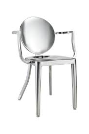 Casper Polished Stainless Steel Steel Dining Chair Chair Modern Classic Louis Ghost Chair