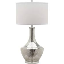 Safavieh Mercury 33 In Silver Glass Urn Table Lamp With White Shade Lit4141a The Home Depot Silver Table Lamps Mercury Table Lamp Mercury Glass Table Lamp