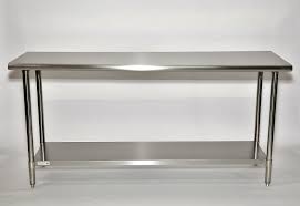 24 x 36 stainless steel table with rear upturn & galvanized shelf base. Public Kitchen Supply Stainless Steel Work Tables