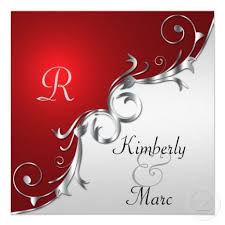 Elegant Red And Silver Wedding Invitation Zazzle Com Silver Wedding Invitations Black Silver Wedding Red Wedding Theme