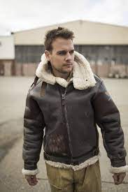 Cockpit Usa S 100 Mission B 3 Bomber Jacket Leather Jacket Men Leather Jacket Sheepskin Jacket