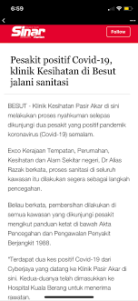 5.075395,103.012253 (9,398.49 mi) kuala berang, terengganu, malaysia, 21700. Cyberjaya Info On Twitter Dua Kes Positif Covid 19 Dari Cyberjaya Yang Datang Ke Klinik Kesihatan Pasir Akar Terengganu