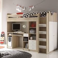 Jugendzimmer Unit Hochbett Mit Kleiderschrank 90x200 Eiche Sonoma Weiss Hochbetten Gunstig 399 Literas Modernas Literas Camas Con Escritorio Abajo