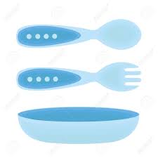 Articles De Restauration Pour Enfants Coutellerie Pour Enfant Fourchette Cuillere Et Assiette Pour Bebe Garcon Clip Art Libres De Droits Vecteurs Et Illustration Image 63173941