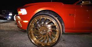 Most 30 inch wheels are constructed from alloy. Wtf 2014 Ford Mustang 5 0 On Gold 30 Inch Wheels Video Dpccars