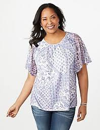 Women S Plus Size Tops Tunics Sweaters Blouses Dressbarn Lace Sleeve Top Plus Size Tops Lace Sleeves