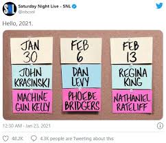 Phoebe bridgers is the musical guest on saturday night live this weekend. Saturday Night Live John Krasinski Set To Be First Host In 2021