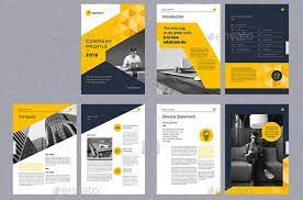 Company Profile Corporate Brochure Tema Warna Kuning Hitam Indesign Template Desain Brosur Perusahaan Brosur Perusahaan Desain Profil Perusahaan