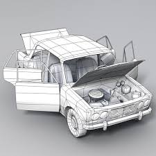 Vaz 2103 3d Model Low Poly Car 3d Model Low Poly Models