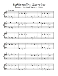 Free Sheet Music Piano Sight Reading Exercises In C Major Piano Music Learn Music Sheet Music