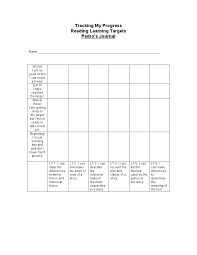 Chart For Students To Track Their Progress Toward Learning