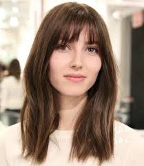 This hairstyle, in general, looks flattering regardless of the length of your brunette hair. Shoulder Length Light Brown Hair With Bangs Novocom Top