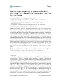 Find out what support is on offer to help you complete your first year of study. Pdf Supporting Employability By A Skills Assessment Innovative Tool Sustainable Transnational Insights Fromemployers