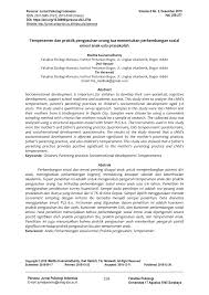Menurut goleman (1999) kecerdasan emosi adalah sesuatu yang diperlukan oleh seseorang untuk berjaya dalam karier. Pdf Temperamen Dan Praktik Pengasuhan Orang Tua Menentukan Perkembangan Sosial Emosi Anak Usia Prasekolah
