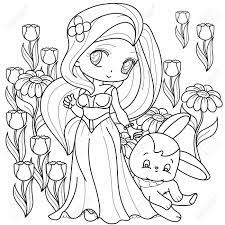 Pick up your colored pencils and start coloring right now! Beautifull Little Princess Fantasy Black And White Image Outlined Royalty Free Cliparts Vectors And Stock Illustration Image 140042201