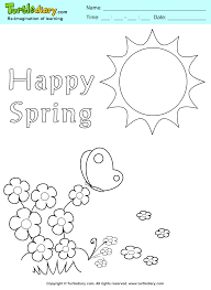 Spring fun coloring pages for kids. Happy Spring Coloring Sheet Turtle Diary