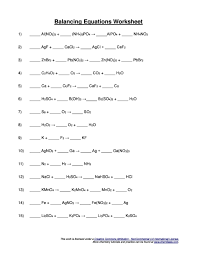 Of all the skills to know for chemistry, balancing chemical equations is perhaps the most important to master. 49 Balancing Chemical Equations Worksheets With Answers