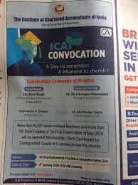 Icai is a professional accountants academy. Ca News Beta Icai Convocation Ceremony At Mumbai
