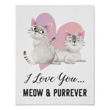 I Love You Meow And Purrever Cat Poster Zazzle Com Cat Posters My Love Custom Posters