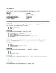 Cover letters should be sent the day before the résumé. Career Edge Mod 2 Adv Funds 2 Quiz Docx Section 12 Professional Branding Resume Cover Letter Your Score Name Your Score Answered Correctly Course Hero