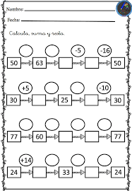 Un lugar donde ejercitar tu mente jugando con las matematicas con las matematicas, para niños de primaria, infantl, ejercicios de todo tipo, sumas, restas, multiplicaciones, calculo mental. Fichas Calculo Mental Sumas Y Restas 4 Imagenes Educativas