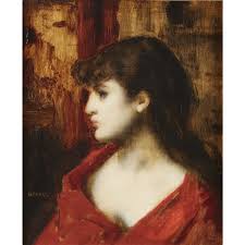 Jean Jacques Henner French 1829 1905 Woman In Profile Signed Henner Bottom Left Oil On Panel 10 9 16 X 8 7 16 In Jean Jacques Henner European Art Art