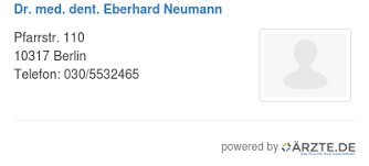 Dr. med. dent. Eberhard Neumann in 10317 Berlin Zahnarzt