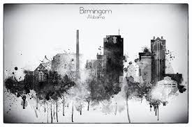 Black And White Skyline Art Black And White Birmingham City Skyline Art Print By Dimdom X Small In 2020 City Skyline Art Skyline Art City Skyline
