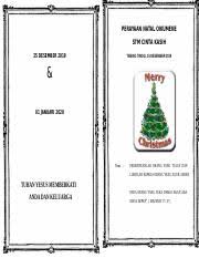Secara otomatis telah meningkatkan keinginanmu untuk bersama dan berbagi satu sama lain. Tertib Acara Natal Sekolah Minggu Gpsdi Alfa Omega Doc Tertib Acara Perayaan Natal Osis Sman 8 Medan Jumat 13 Desember 2019 Thema Kasih Persaudaraan Course Hero