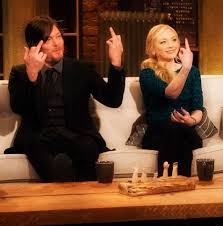 Dawn of a dead relationship! Talking Dead Norman Reedus And Emily Kinney Walking Dead Daryl The Walking Dead Walking Dead Cast