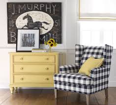 Black And White Checkered Armchair Sarah Single Dresser Ethan Allen Us Farm House Living Room Home Home Decor