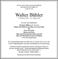 Anzeige für Walter Bühler