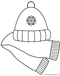 The coloring page is printable and can be used in the classroom or at home. Scarf And Winter Hat Coloring Page Winter