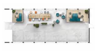 Burogrundriss Kolorierter Plan Eines Entwurfs Fur Ein Grossraumburo Innenarchitektur Architektur Grun Burogrundriss Architektur Visualisierung Grossraumburo