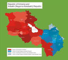Map Of Armenia And Disputed Territory Of Nagorno Karabakh Armenia World Map With Countries Geography Map