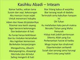 Memang dunia ini bukan surga cinta dan benci saling mengisi tapi dirinya tak pernah pergi menyentuh nurani. Kasihku Abadi Inteam Youtube