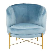Contemporary Powder Blue Velvet And Gold Accent Chair Chloe Accent Chairs Blue Velvet Chairs Arm Chairs Living Room