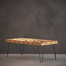 Round coffee table still in really good condition really heavy solid wood measurements: Buy Mindful Living Solid Wood Coffee Table With Chevron Pattern And Midcentury Modern Legs Online In Indonesia B07bdq9w23