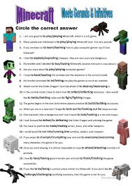 English Esl Minecraft Worksheets Most Downloaded 6 Results