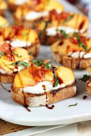 Quick And Easy Honey Ricotta Peach Crostini With Crispy Pancetta Recipe Is The Perfect Party Appetizer For Every Occasion Fa Pancetta Recipes Food Yummy Food