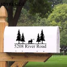 Download Mail Box Decal Home Fron Mailbox Sign Wall Box Decals Tree Deer Pattern Art Design Vinyl Sticker Mailboxes Number Address M079 Wall Stickers Aliexpress