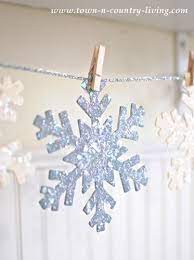 Diy Glitter Snowflake Ornaments Town Country Living Snowflake Ornaments Diy Glitter Diy Diy Christmas Snowflakes